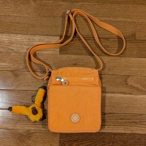 Kipling Orange Crossbody Bag With Orangutan Keychain